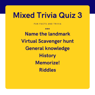 Mixed trivia quiz 3 name the landmark, virtual scavenger hunt, general knowledge, history, memorize, riddles