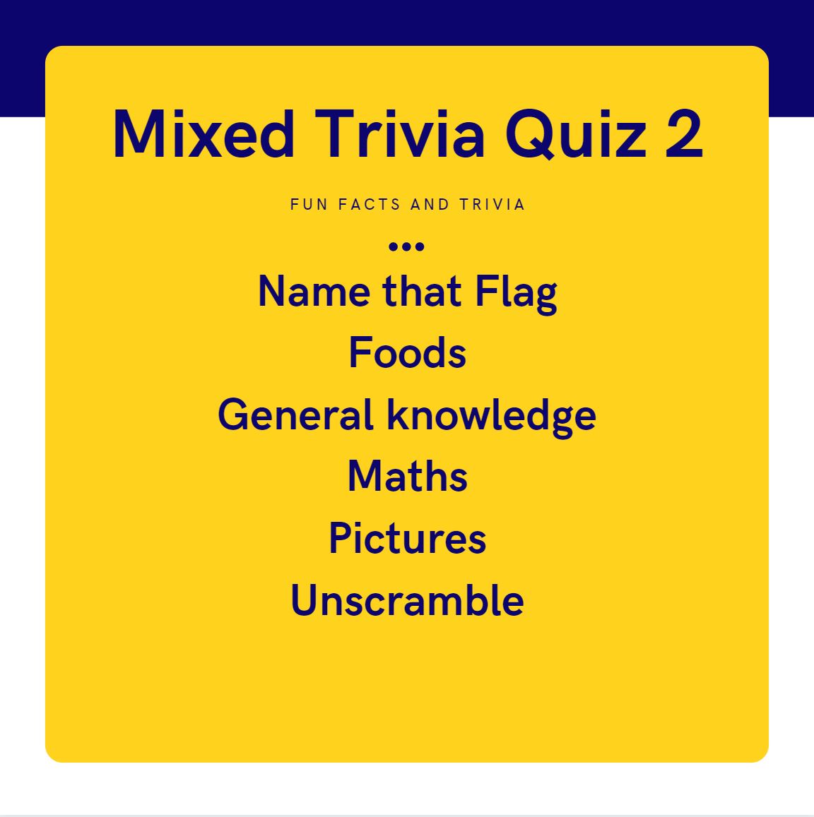 Mixed Trivia Quiz 2 Quiz Phoenix